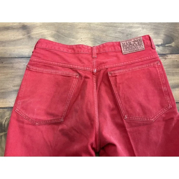 VINTAGE MARITHE FRANCOIS GIRBAUD RED JEANS 90’s WOMENS SIZE 13/14 MADE IN USA - Picture 7 of 13